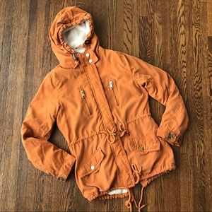 Harvest Orange Sherpa Lined Utility Jacket